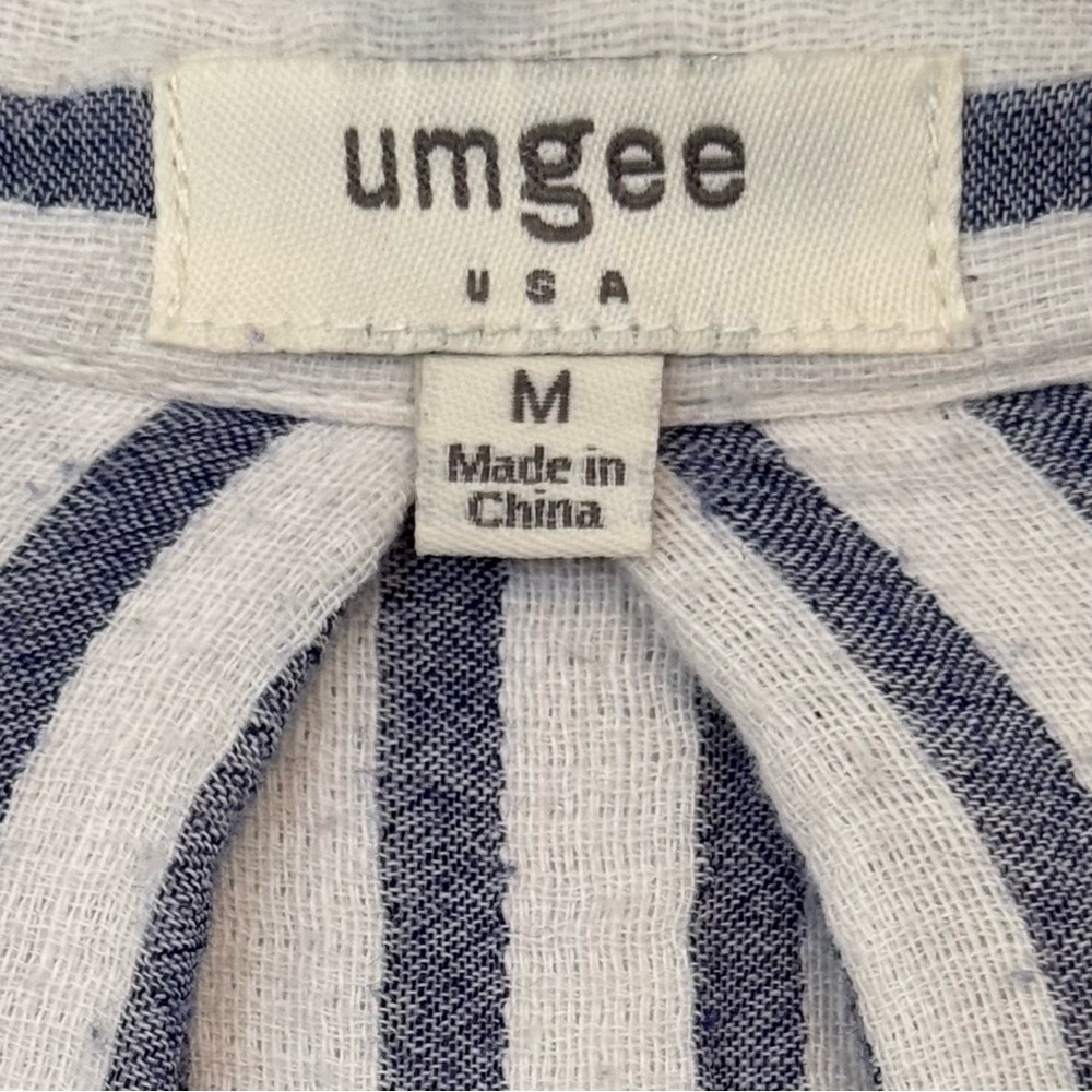 Umgee Blue Striped Tunic Top M - Picture 11 of 12